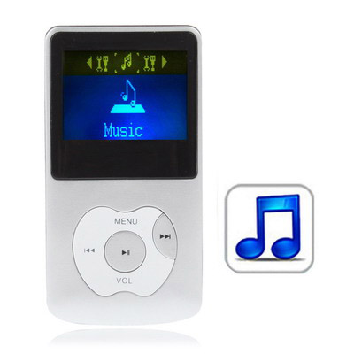 4GB MP3 Player with LCD Screen, Speaker (Silver)